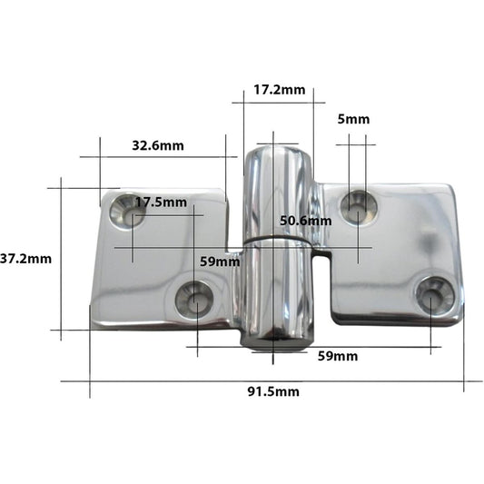 Osculati Stainless Steel Hinge (100mm x 50mm / Right Hand) 831422