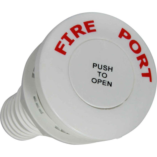 White Fire Port with Straight Hose Adaptor (38mm Cutout, 70mm OD) 831906