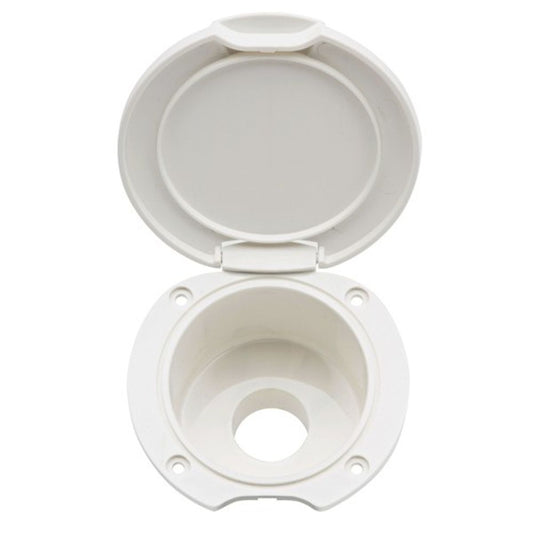 Can Shower Housing in White Plastic for Straight Shower Heads