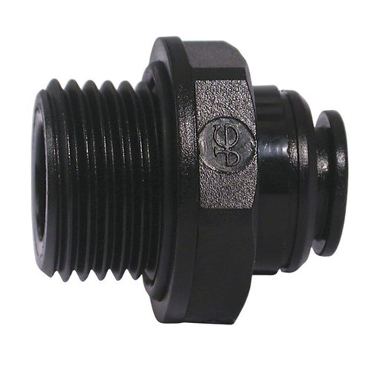JG Speedfit Straight Adaptor for 10mm Pipe (3/8" BSP Male / Black) 9-83990BK