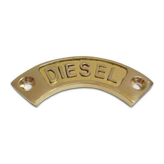 AG Curved Label 'Diesel' in Brass AD-012/M