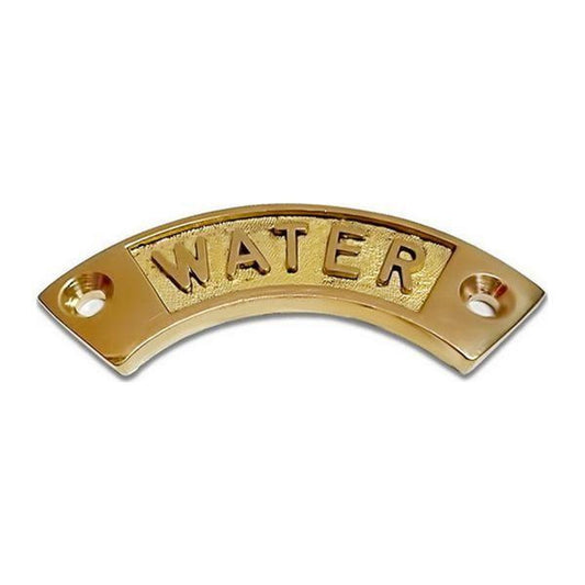 AG Curved Label 'Water' in Brass AD-055/M