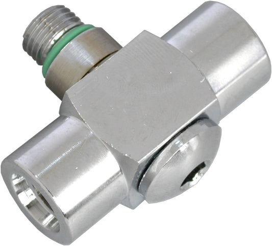(CONTACT US FOR STOCK) Beaver 3/8" UNF 90° Low Pressure Double Hose Adaptor