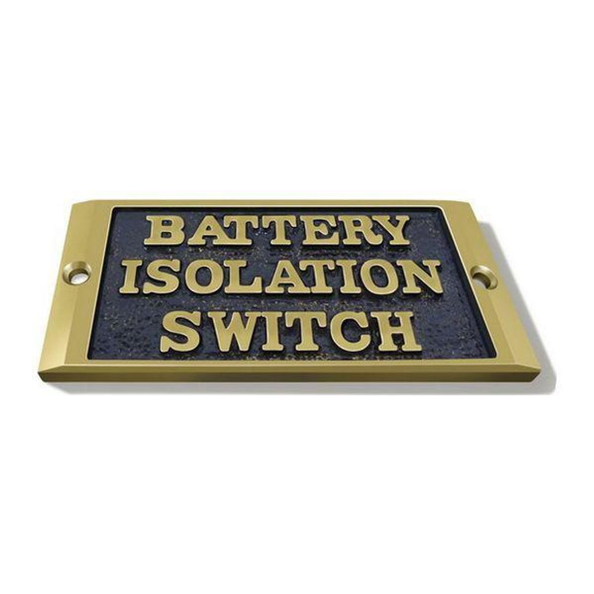 AG Label 'Battery Isolation Switch' in Cast Brass AG-071/M