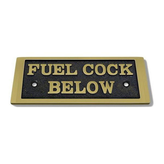AG Label 'Fuelcock Below' in Cast Brass AG-073/M