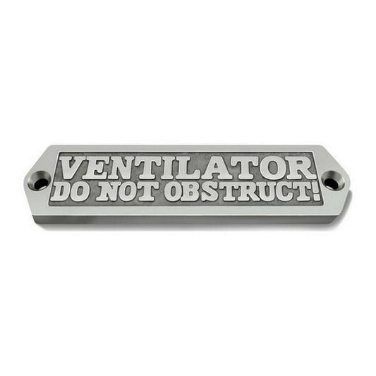 AG Nameplate 'Ventilator Do Not Obstruct' Cast Chrome N-79122C