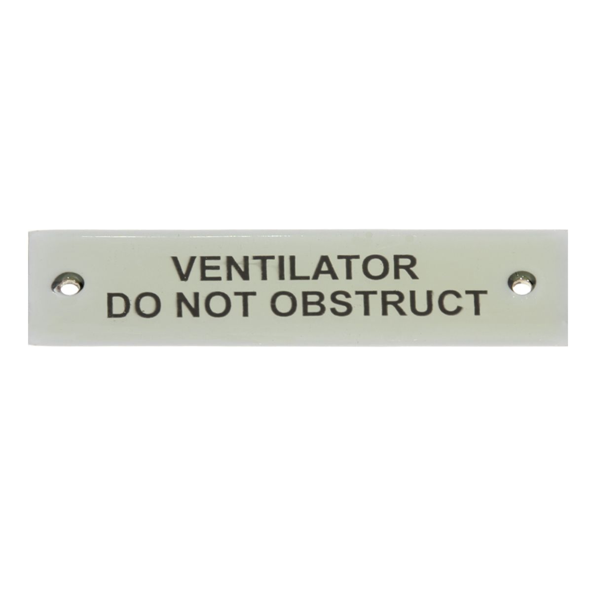 AG Label 'Ventilator Do Not Obstruct' in Chrome AG-224/M