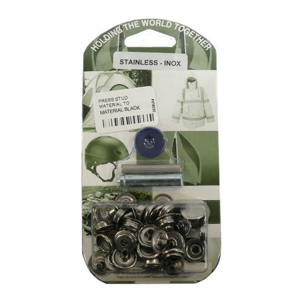 AG Press Stud Material to Material (Black)