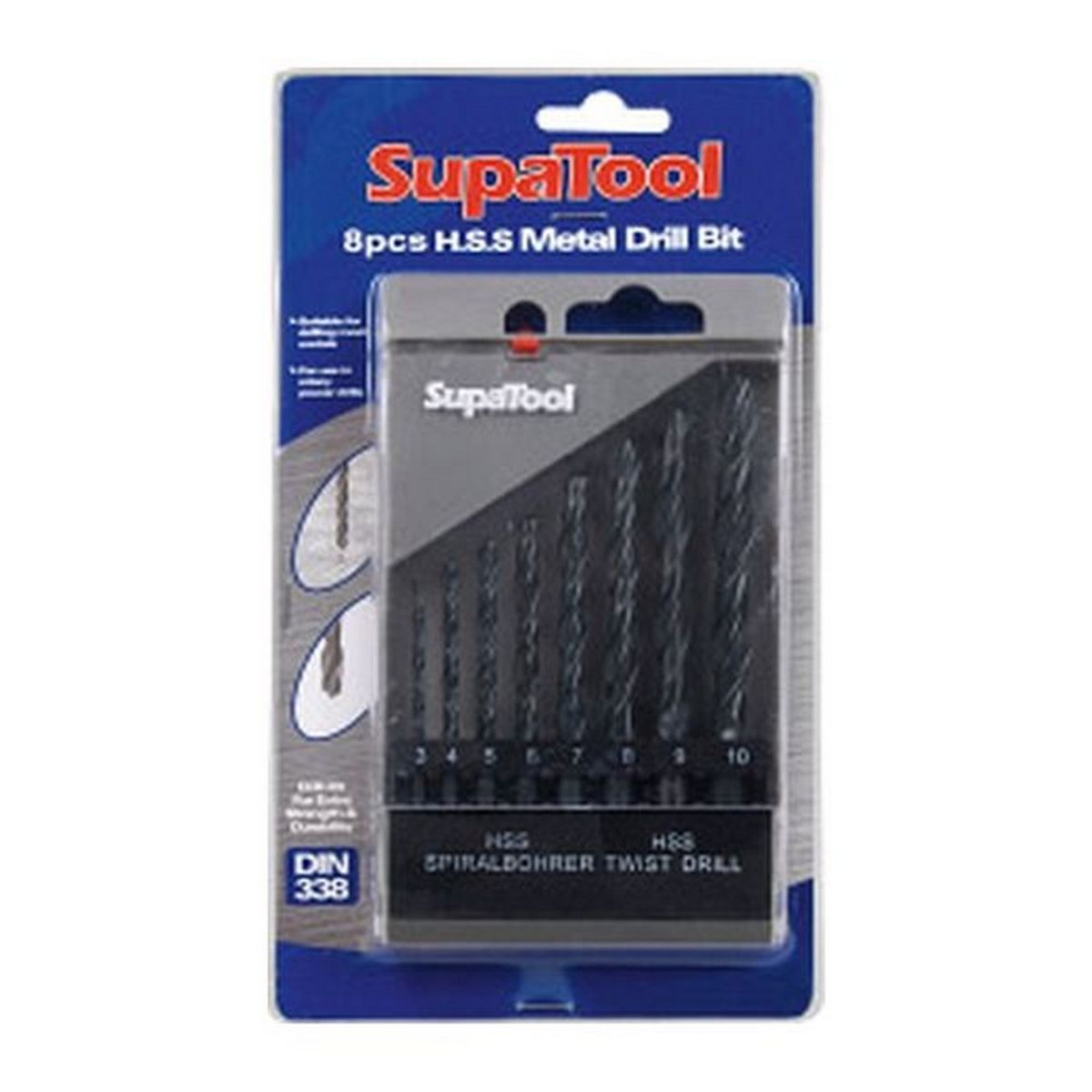 SupaTool Drill Bit Set (HSS) 3-10mm AT-028