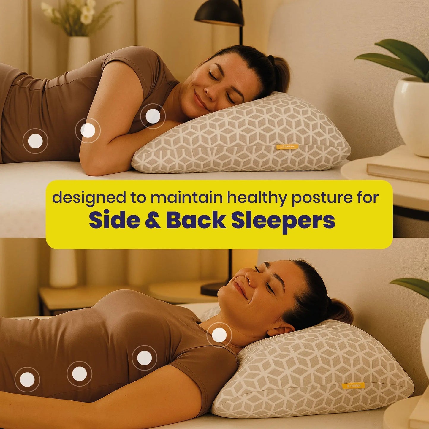 Brightr® MoonHug Adjustable Memory Foam pillow Bundle