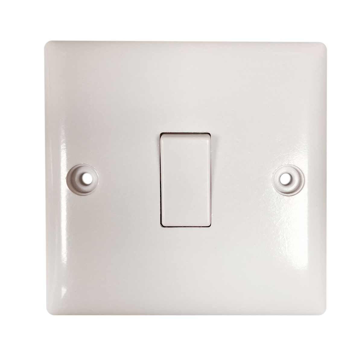 Convex Slim Single Switch in White (2 Way / 10A)