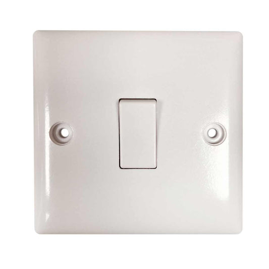Convex Slim Single Switch in White (2 Way / 10A)