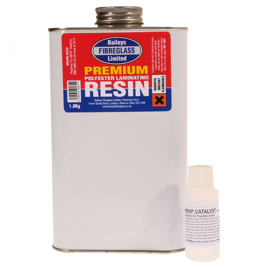 Baileys Premium Fibreglass Polyester Resin 1kg with Hardener BA-012