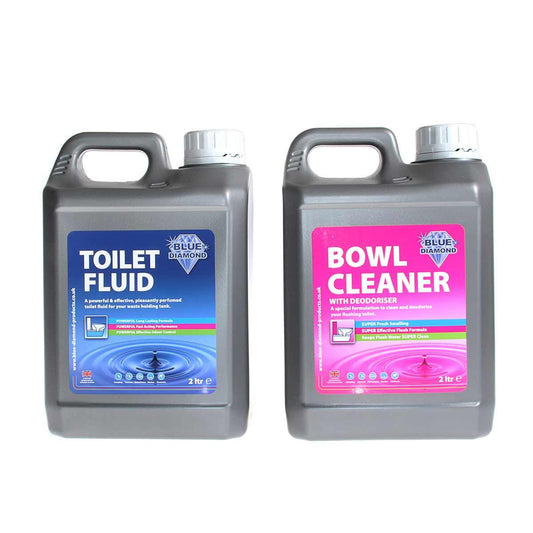 Blue Diamond Double Pack Toilet Fluid Blue & Bowl Cleaner Pink (2L+2L) BD-BD100