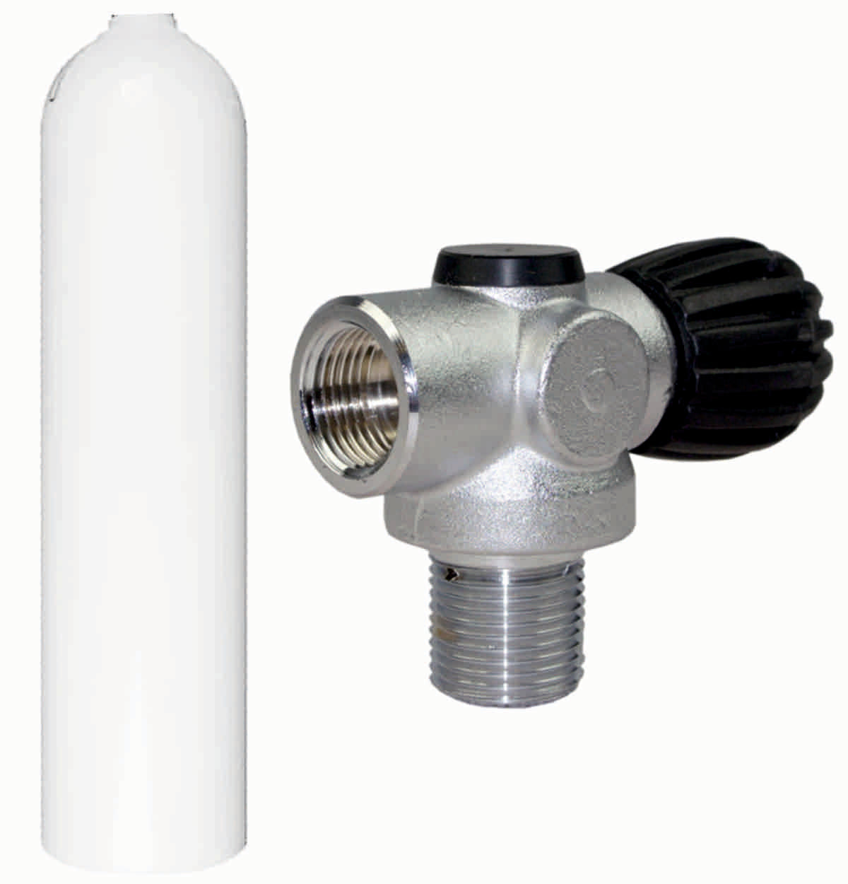 BTS 3 Litre 232 Bar Black Luxfer Aluminium Cylinder with Rebreather Valve S16216501