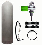 BTS 11.1 Litre 207 Bar Natural Aluminium Cylinder with M26 Valve & Stage Rigging Kit S16816669