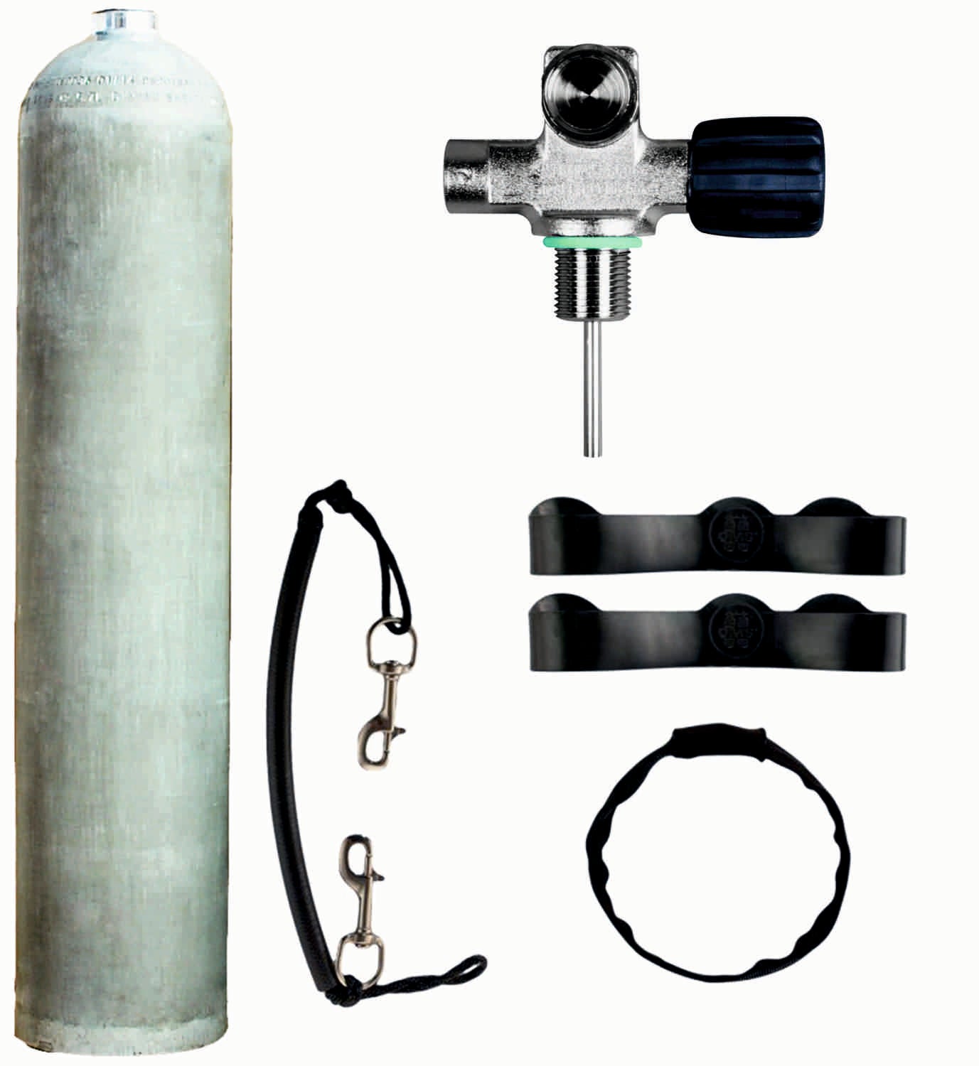 BTS 5.7 Litre 207 Bar Natural Aluminium Cylinder with DIN Valve & Stage Rigging Kit S16816659