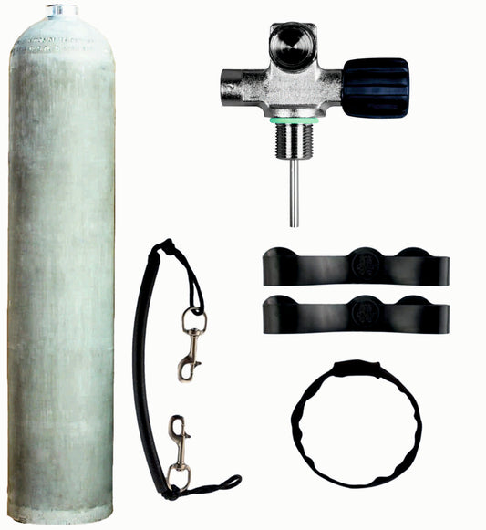 BTS 5.7 Litre 207 Bar Natural Aluminium Cylinder with DIN Valve & Stage Rigging Kit S16816659