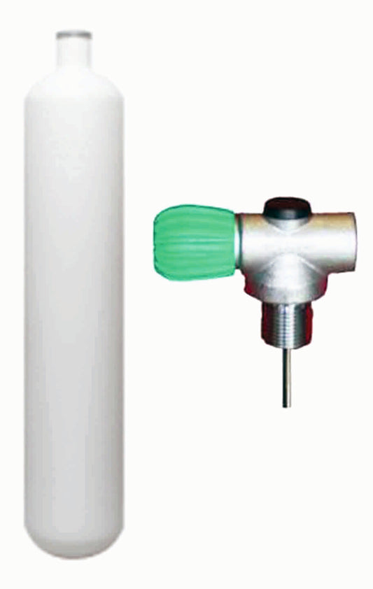 (DISC) BTS 1.8 Litre 230 Bar White Steel Cylinder with Nitrox Rebreather Valve S16716678