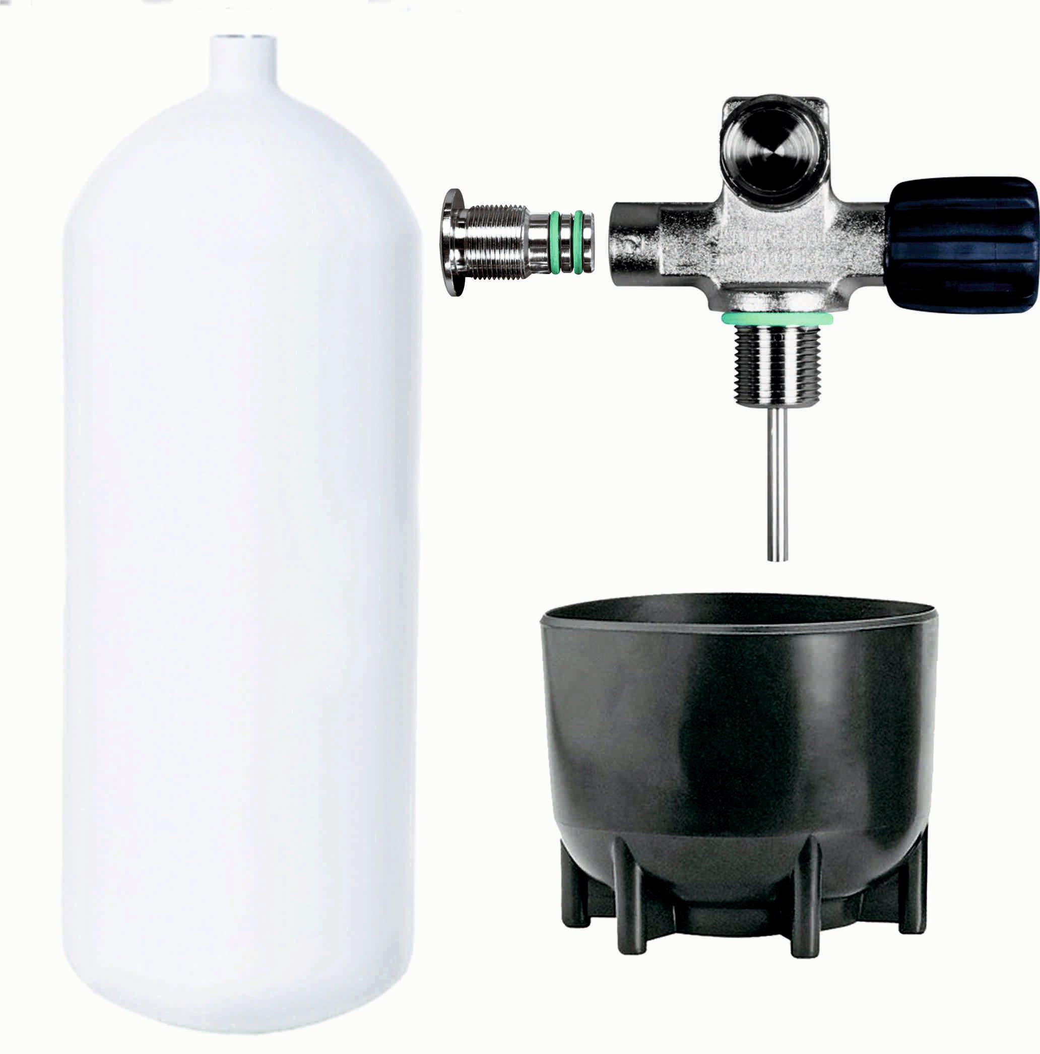 BTS 12 Litre Dumpy 232 Bar Steel Cylinder with Right Hand DIN Valve, B ...