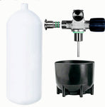 Beaver BTS 12 Litre Dumpy 232 Bar Steel Cylinder with Right Hand DIN Valve, Blanking Plug & Boot S16416610