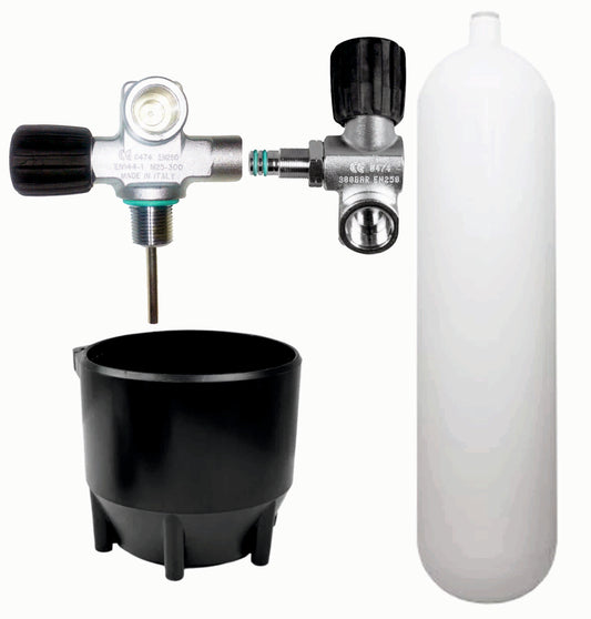 BTS 12 Litre 300 Bar Cylinder with DIN Valve,  2nd Outlet & Boot S16116650