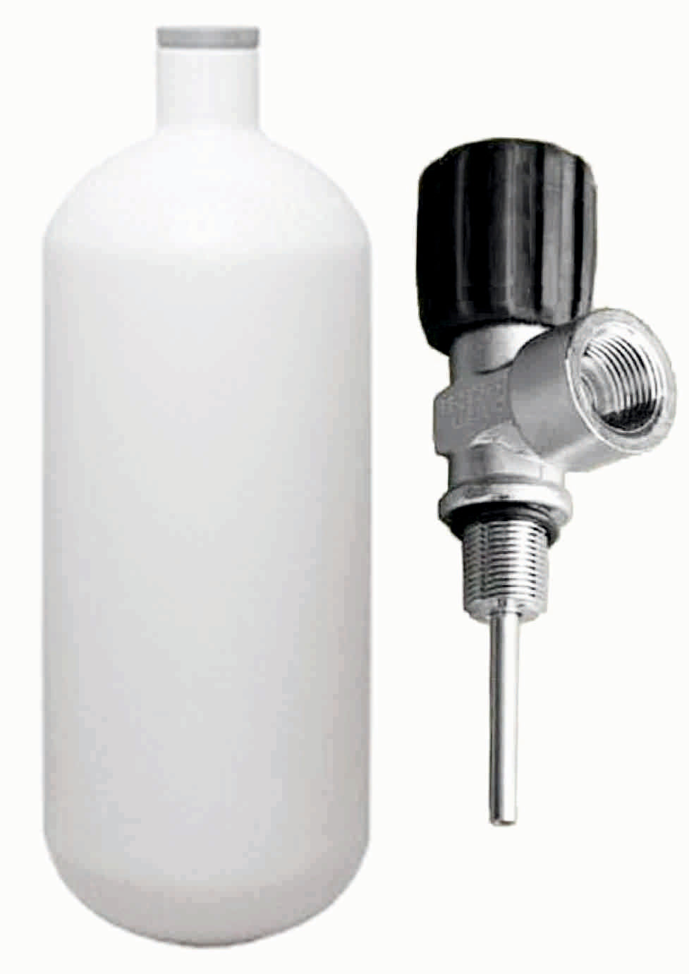 BTS 1 Litre 300 Bar Cylinder with Top Handled DIN Valve S16716673