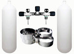 BTS 10 Litre 300 Bar DIN Steel Cylinder Twin Set with Isolation Manifold & Bands S16116663