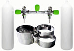 Beaver BTS White Flat Bottom 12 Litre 232 Bar M26 Steel Cylinder Twin Set with Isolation Manifold & Bands S16816696