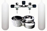 BTS Standard 12 Litre 300 Bar DIN Steel Cylinder Twin Set with Isolation Manifold & Bands S16116664