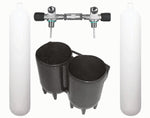 BTS 8.5 Litre 232 Bar DIN Steel Cylinder Twin Set with Boot & None Isolating Manifold S16816679