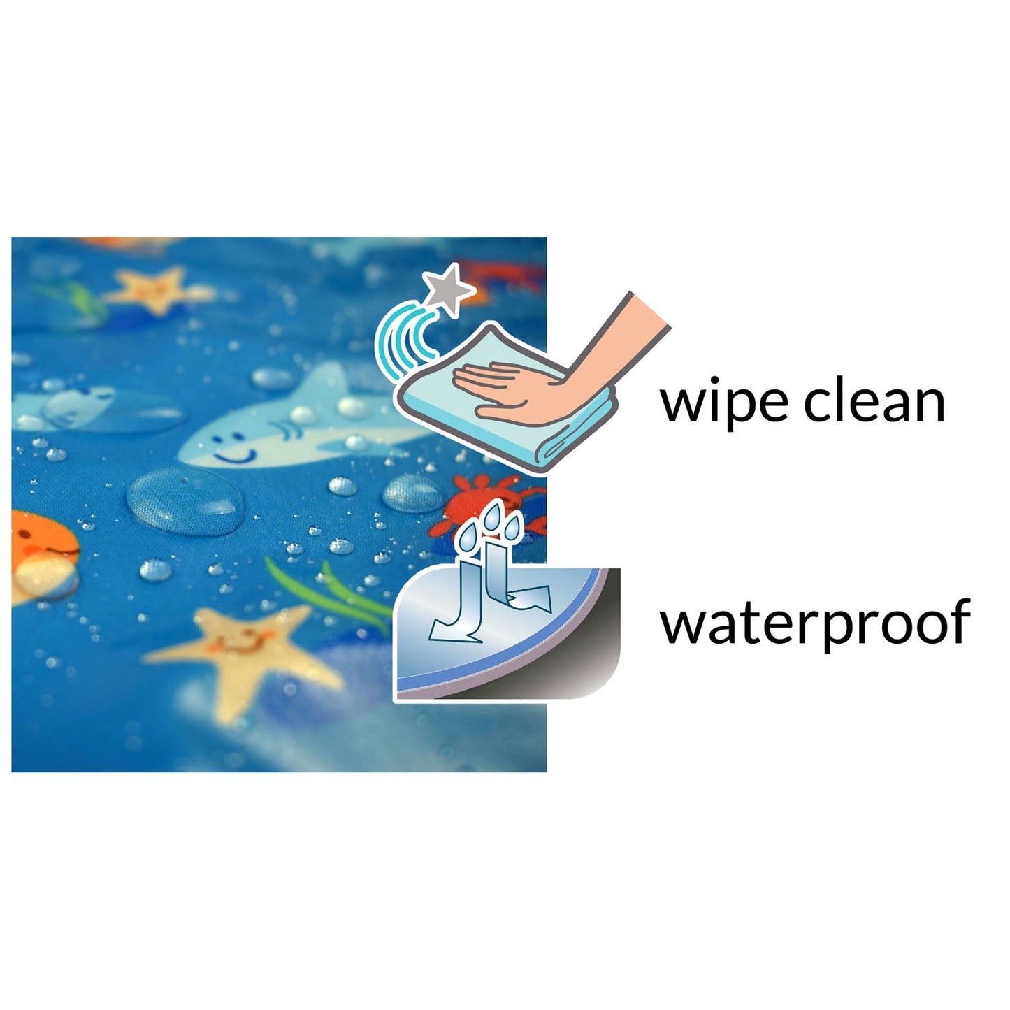 Wipeezee Coverall Bib - Turquoise Sea Creatures