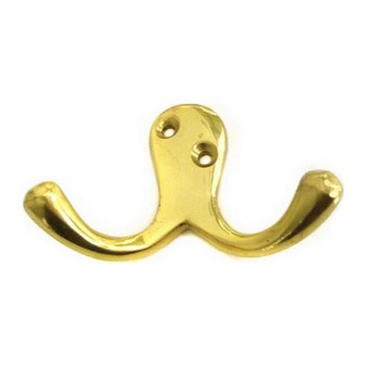 AG Double Robe Hook in Brass (Side-By-Side / 75mm) CF-180