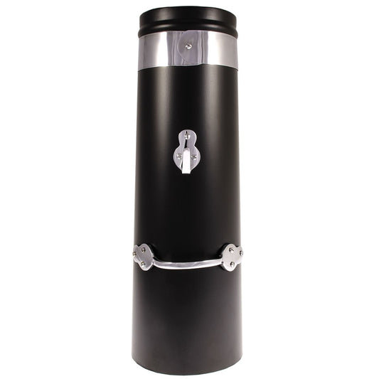 AG Double Skin Chimney in Black with Chrome Bands (18" x 6") CH-022/M