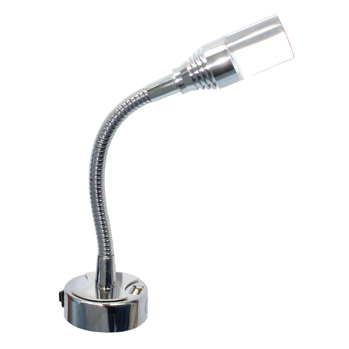 Flexible Light with USB Port 50mm Base (12V / 1W / Warm White / IP20) DM123