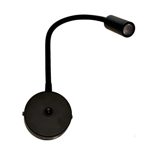 Black Flexi Spotlight with USB Port (12V / 2W / Warm White / IP20) DM127