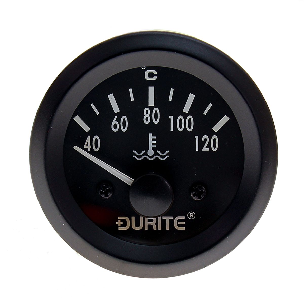Durite 0-523-23 Temperature Gauge (Black Bezel and Dial, 1/8" Sender) EI-004