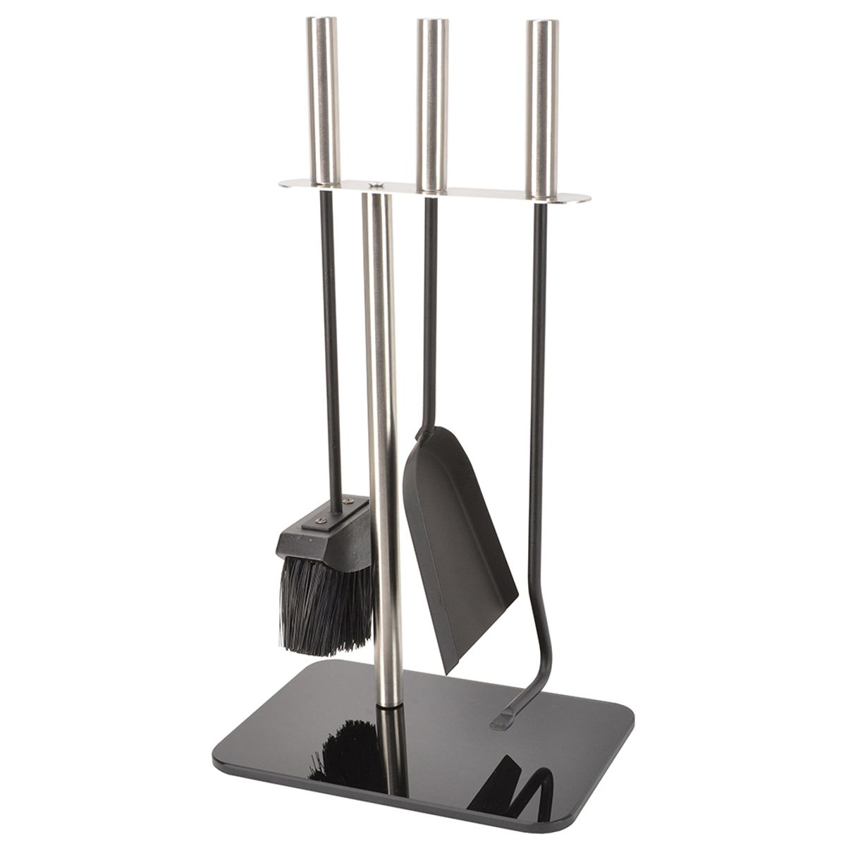 AG Onyx Companion Set Black Glass and Stainless Steel (46cm / 4-Piece) FA-043