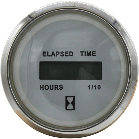 Faria Digital Hourmeter Gauge in Chesapeake SS White Style (12V / 24V) FAR13815