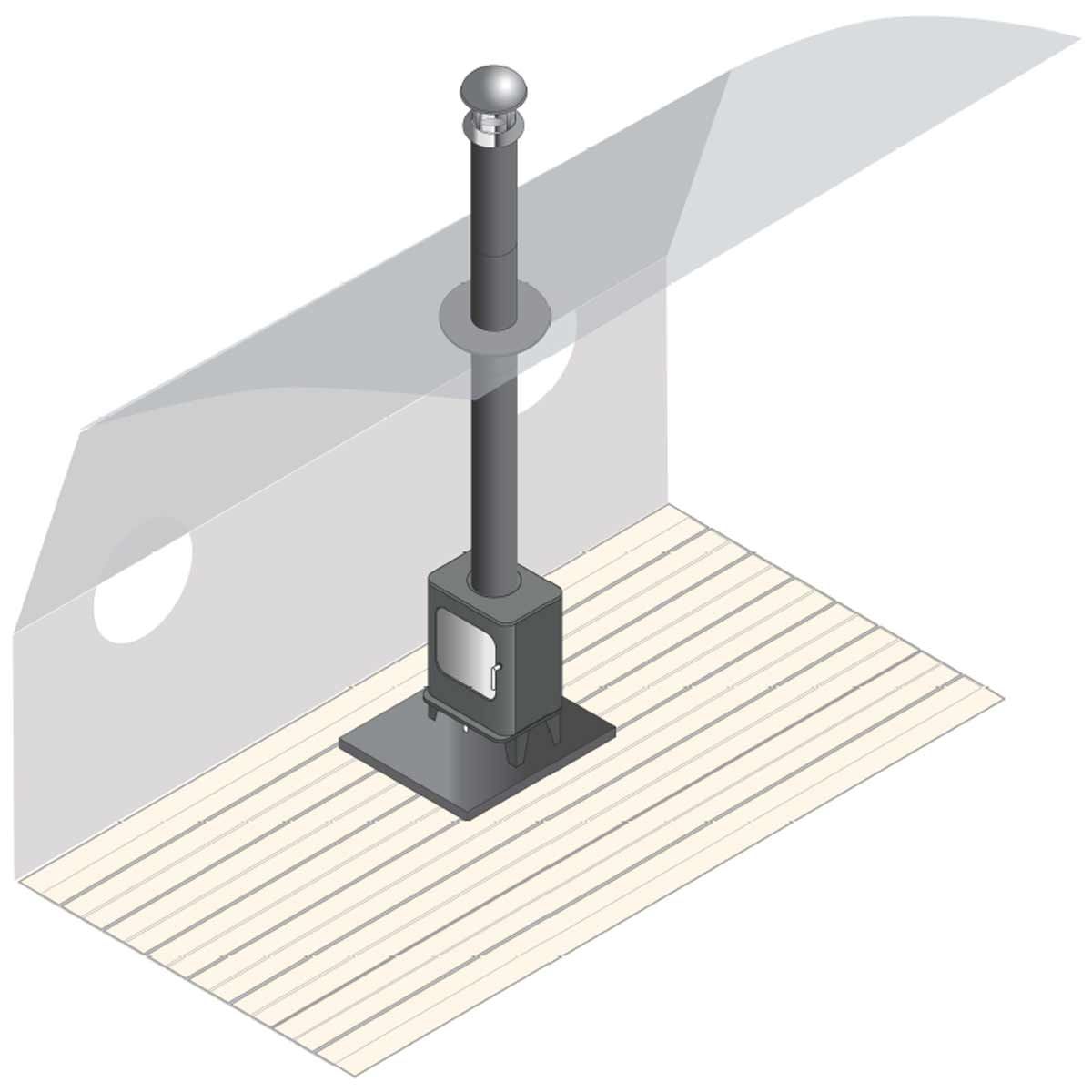 Twin Wall Insulated Straight Flue Kit 100mm ID for Arada Stoves FK-102