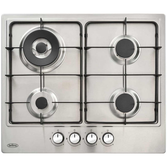 Belling Stainless Steel LPG Hob with 4 Burners (60cm)