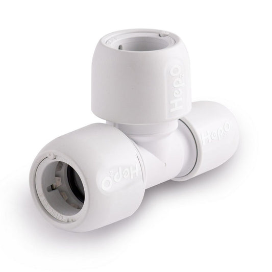 Hep2O HD12 Push Fit Reducing Tee White (22mm x 15mm x 22mm) HD12/22