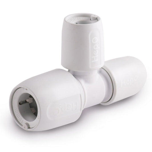 Hep2O HD13 Push Fit Branch Tee White (15mm x 15mm x 10mm) HD13/15