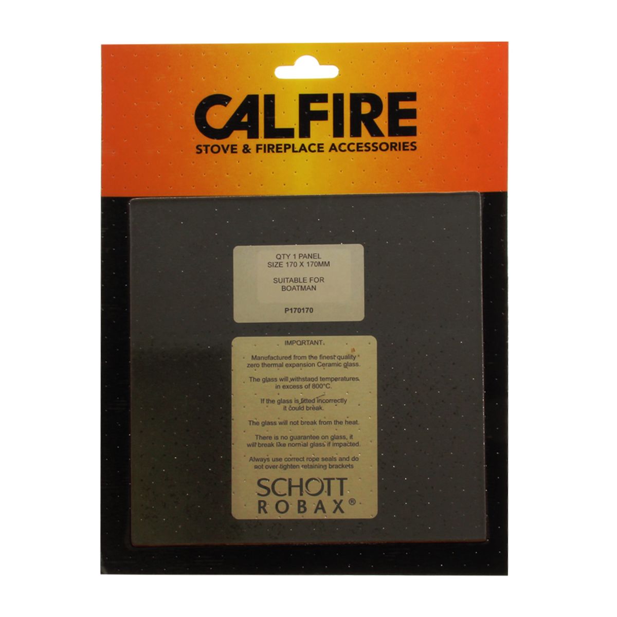 Calfire Boatman Stove Door Glass HS-157