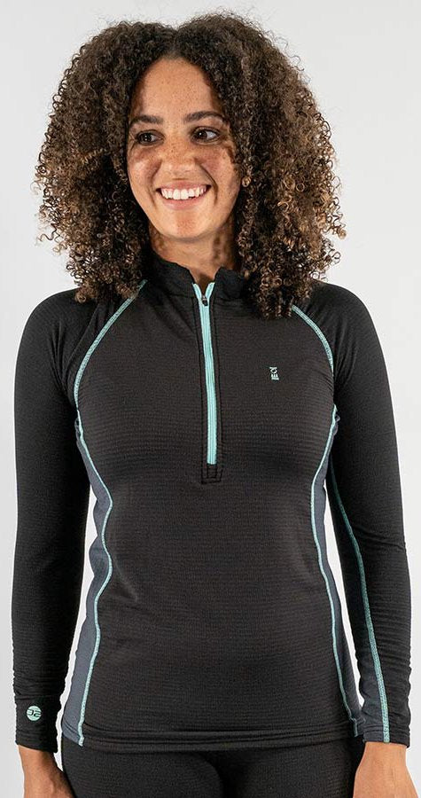 Fourth Element Women’s J2 Long Sleeve Top Black/Grey - waterworldsports.co.uk