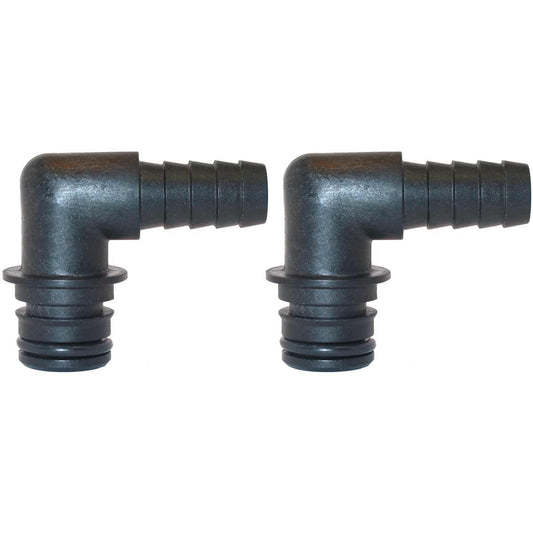 Jabsco 30651-1000 90 Degree Port Kit with 13mm Hose Tail (Pair) JAB-30651-1000