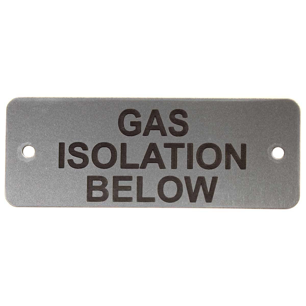 Gas Isolation Below Label (L) Silver with Black Engraving 105mm x 40mm JBL01S