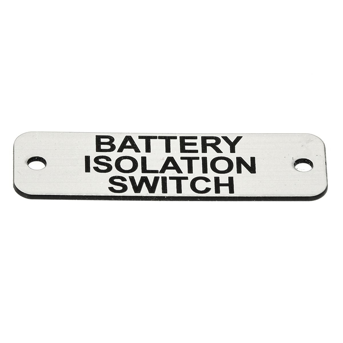 Battery Isolation Switch (L) Label Silver with Black Engrave 105x40mm JBL02S