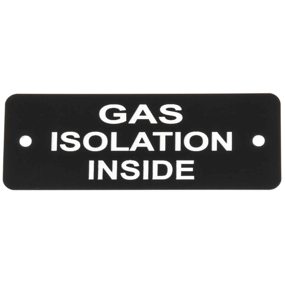 Gas Isolation Inside Label (L) Black with White Engrave 105mm x 40mm JBL04B
