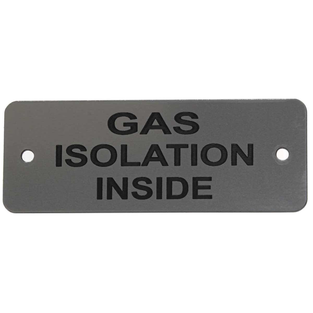 Gas Isolation Inside Label (L) Silver with Black Engrave 105mm x 40mm JBL04S